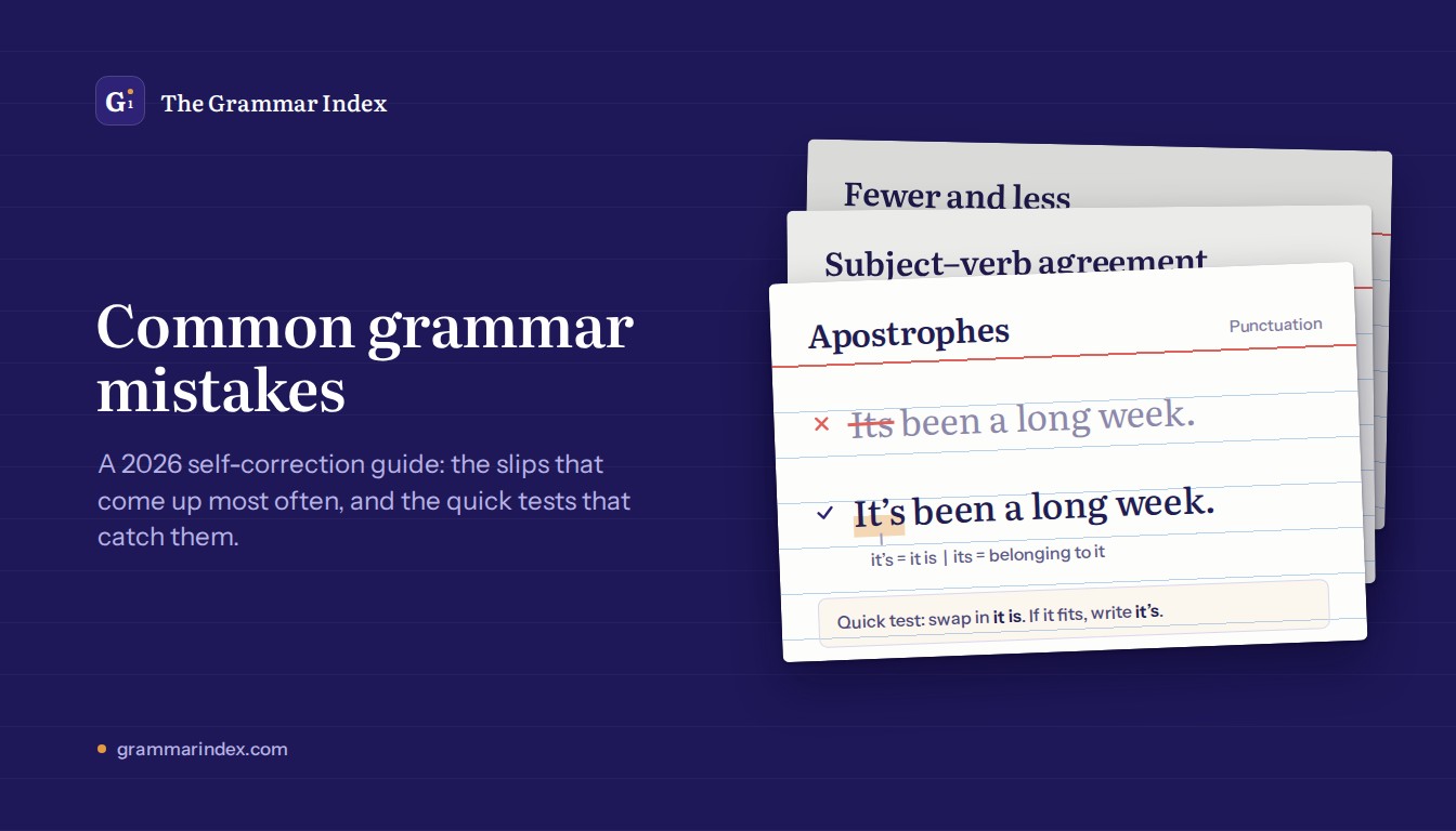 Cards with Grammar Corrections