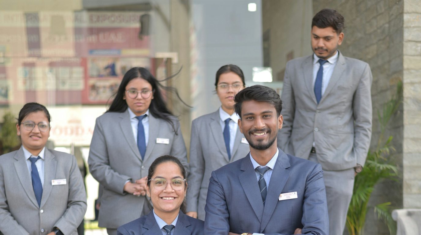 5 Hotel managers looking directly at the camera